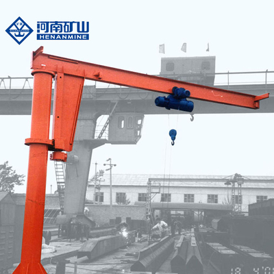 Cor vermelha 3T 20m/Min Warehouse Pillar Mounted Jib Crane With Hoist